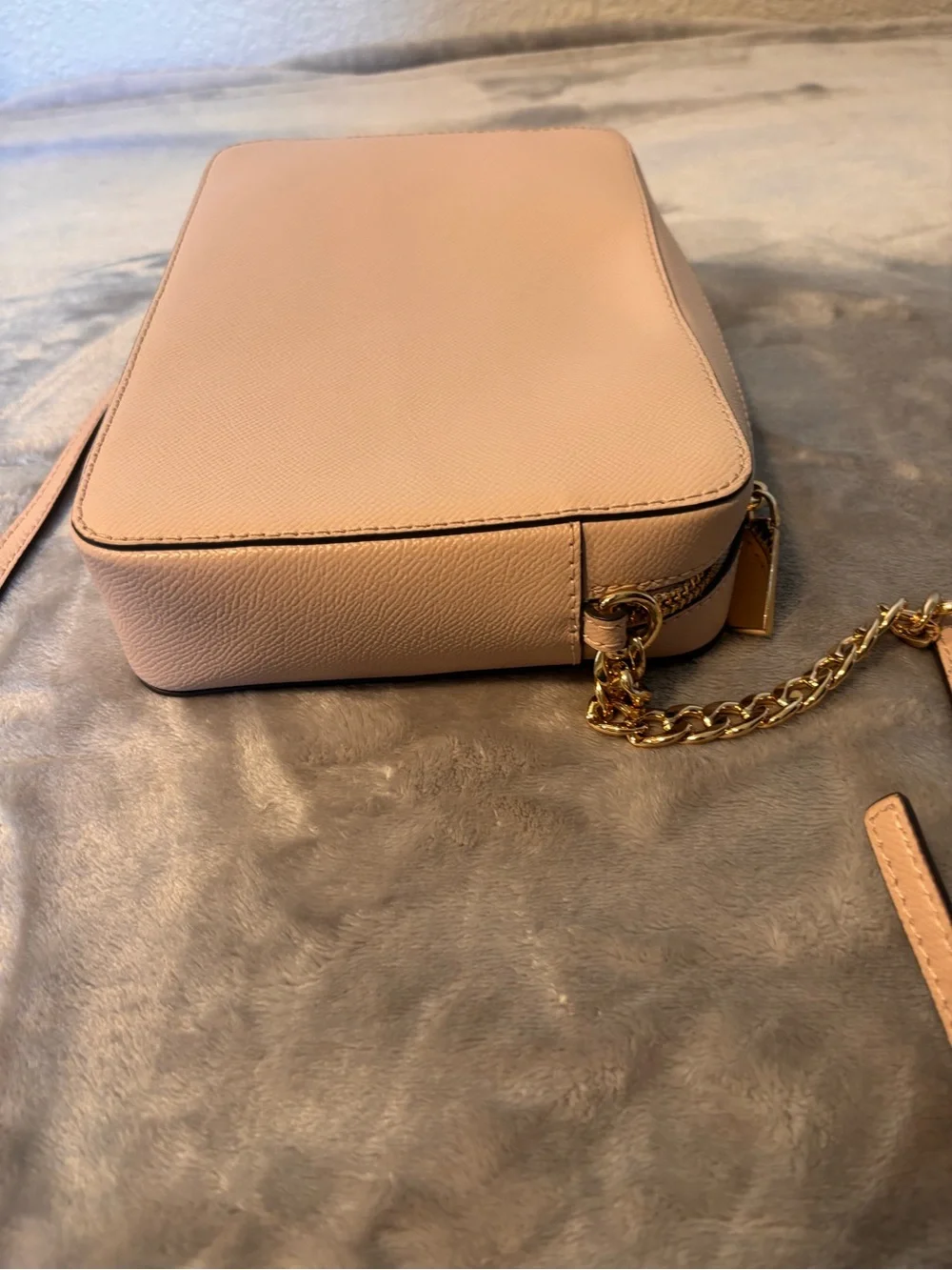 Michael Kors Blush Saffiano Leather Crossbody with Gold Chain